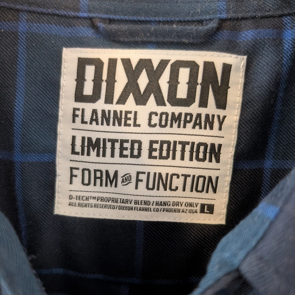Dixxon Blue Flannel With Snap-on Pocket Logo - Women's Large - Picture 2 of 7
